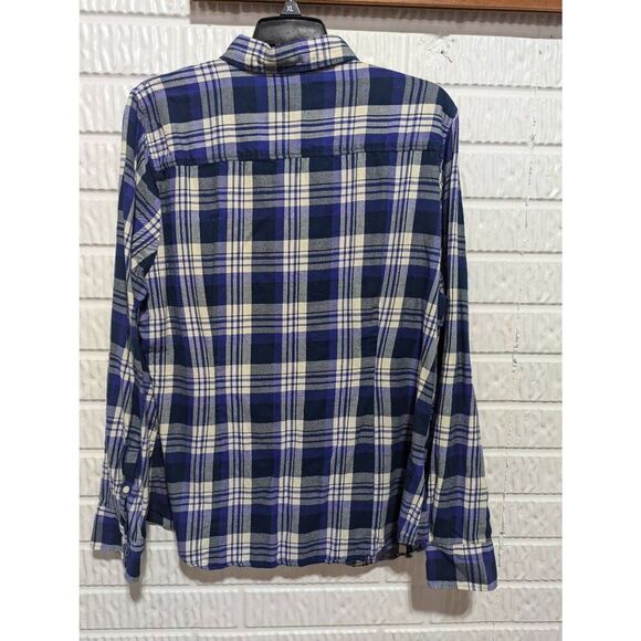 J. Crew Women's Blue Plaid Flannel Button-Front The Perfect Fit Shirt Size XL - Picture 4 of 6